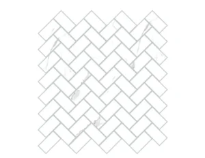 1-inch x 2-inch Bianco River Glossy Herringbone Porcelain Mosaics