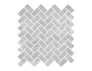 1-inch x 2-inch Pulpis Grey Glossy Herringbone Porcelain Mosaics